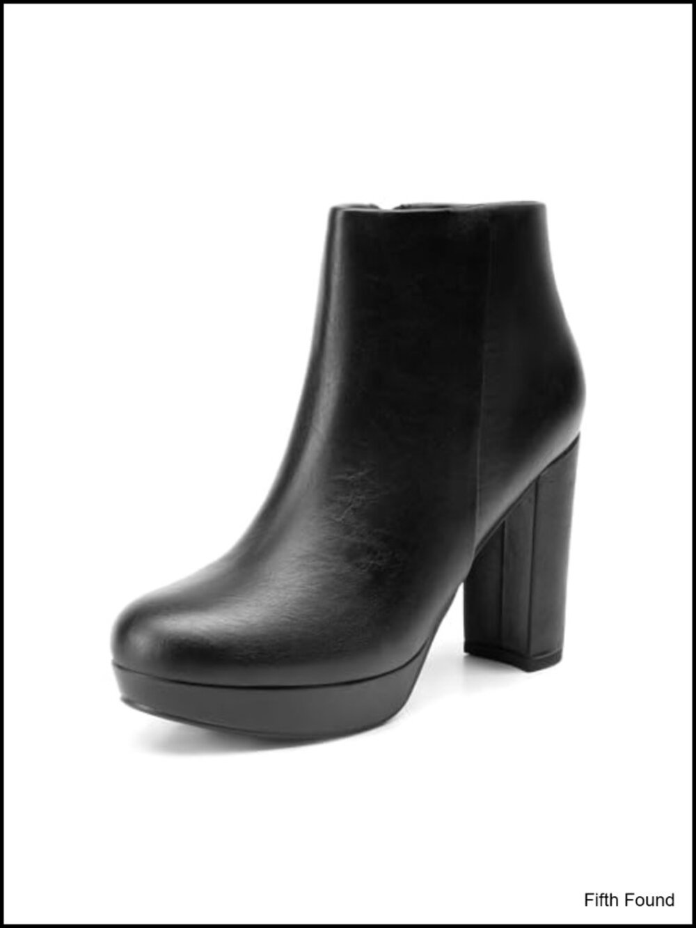 Women's Platform Ankle Boots Chunky Block Heel Round Toe PU Zip
